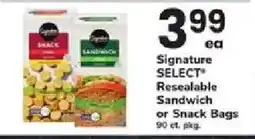 ACME Signature Select Resealable Sandwich or Snack Bags offer