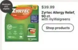 Walgreens Zyrtec Allergy Relief offer