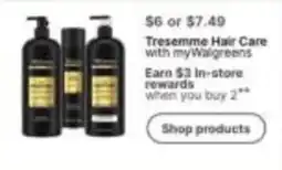 Walgreens Tresemme Hair Care offer