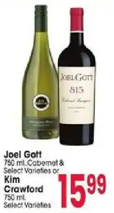 Jewel-Osco Joel Gott Cabernet & Select Varieties or Kim Crawford Select Varieties offer