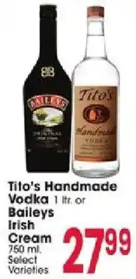 Jewel-Osco Tito's Handmade Vodka or Baileys Irish Cream offer