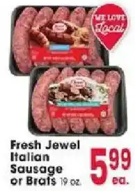 Jewel-Osco Fresh Jewel Italian Sausage or Brats offer