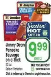 Jewel-Osco Jimmy Dean Pancake Sausage on a Stick offer