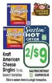 Jewel-Osco Kraft American Cheese Singles offer