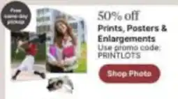 Walgreens Printlots prints posters and enlargements offer