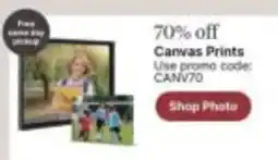 Walgreens Canvas Prints offer