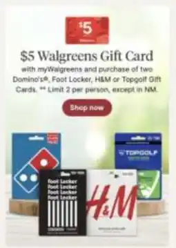 Walgreens $5 Walgreens Gift Card offer