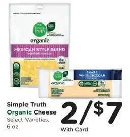 Kroger Simple Truth Organic Cheese offer