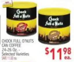 Ingles Markets Chock full o' nuts can coffee offer