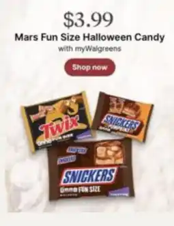 Walgreens Mars Fun Size Halloween Candy offer