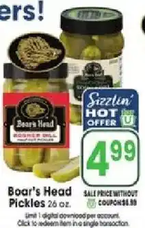 Jewel-Osco Boar's Head Pickles offer