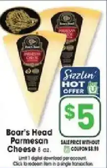 Jewel-Osco Boar's Head Parmesan Cheese offer