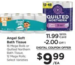 Kroger Angel Soft Bath Tissue or Quilted Northern Bath Tissue offer