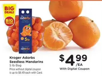 Kroger Kroger Adorbs Seedless Mandarins offer