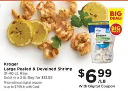 Kroger Kroger large peeled & deveined shrimp offer