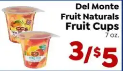 Save a Lot Del Monte fruit naturals fruit cups offer