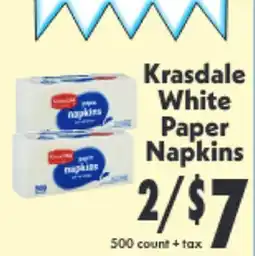 Marino's Supermarket Krasdale White Paper Napkins offer