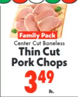 Marino's Supermarket Center Cut Boneless Thin Cut Pork Chops offer