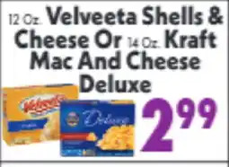 Marino's Supermarket 12 Oz. Velveeta Shells & Cheese Or 14 Oz. Kraft Mac And Cheese Deluxe offer