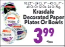 Marino's Supermarket Krasdale Decorated Paper Plates Or Bowls offer
