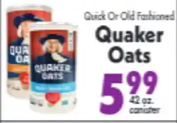 Marino's Supermarket Quick Or Old Fashioned Quaker Oats offer