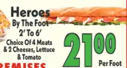 Marino's Supermarket Heroes By The Foot offer