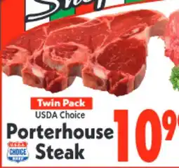 Marino's Supermarket USDA Choice Twin Pack Porterhouse Steak offer