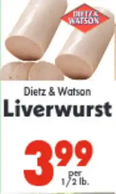 Marino's Supermarket Dietz & Watson Liverwurst offer