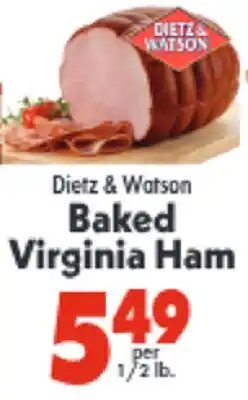 Marino's Supermarket Dietz & Watson Baked Virginia Ham offer