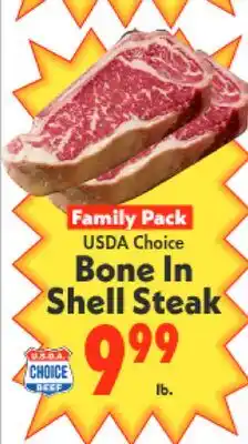 Marino's Supermarket USDA Choice Bone In Shell Steak offer