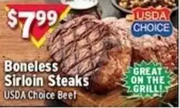 Met Foodmarkets Boneless Sirloin Steaks USDA Choice Beef offer