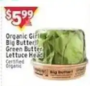Met Foodmarkets Organic Girl Big Butter Green Butter Lettuce Head offer