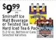 Met Foodmarkets Smirnoff Ice Malt Beverage or Twisted Tea Hard Iced Tea 6 Pack offer