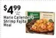 Met Foodmarkets Marie Callender's Shrimp Fajita Meal offer