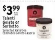 Met Foodmarkets Talenti Gelato or Sorbetto offer