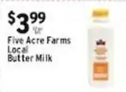Met Foodmarkets Five Acre Farms Local Butter Milk offer