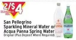 Met Foodmarkets San Pellegrino Sparkling Mineral Water or Acqua Panna Spring Water Original offer