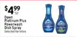 Met Foodmarkets Dawn Platinum Plus Powerwash Dish Spray offer