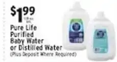 Met Foodmarkets Pure Life Purified Baby Water or Distilled Water offer