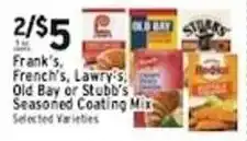 Met Foodmarkets Frank's, French's, Lawry's, Old Bay or Stubb's Seasoned Coating Mix offer