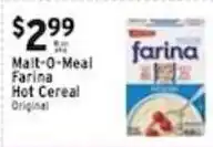 Met Foodmarkets Malt-O-Meal Farina Hot Cereal Original offer