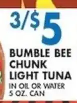 Compare Foods Bumble Bee chunk light tuna offer