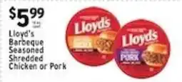 Met Foodmarkets Lloyd's Barbecue Seasoned Shredded Chicken or Pork offer