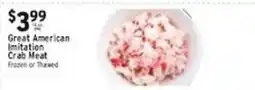 Met Foodmarkets Great American Imitation Crab Meat offer