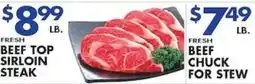 Compare Foods Fresh beef top sirloin steak offer