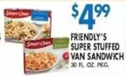 Compare Foods Friendly's super stuffed van sandwich offer