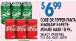 Compare Foods Coke-Dr Pepper-Fanta Seagram's-Sprite Minute Maid 10 Pk offer