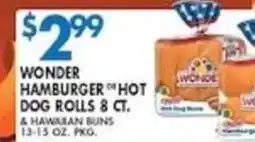 Compare Foods Wonder hamburger or hot dog rolls offer