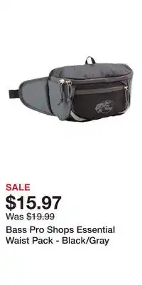Cabela's Bass Pro Shops Essential Waist Pack - Black/Gray offer