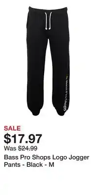 Cabela's Bass Pro Shops Logo Jogger Pants - Black - M offer